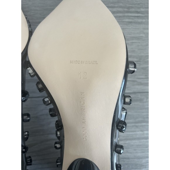 Good American Jeweled Emma Light‎ Smoke Stiletto Heel Size 12 NIB - Picture 6 of 13